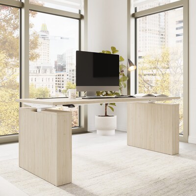 Bush Business Furniture Stratus 72W Electric Rectangular Adjustable Standing Desk, Natural Elm (SUT002NE)