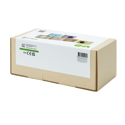 Plan Toys Wooden Sensory Blocks, Assorted Colors, 6/Set (PTS5257)