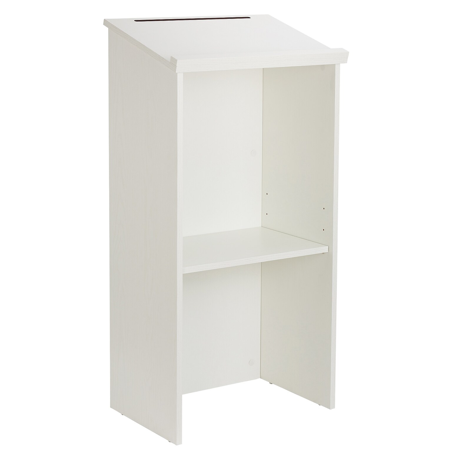 AdirOffice 46H Floor Standing Lectern with Adjustable Shelf, White (661-01-WHI)