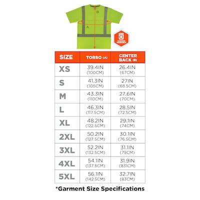 GloWear 8292 High Visibility Short Sleeve T-Shirt, ANSI Type R Class 2, Lime, 5XL (22239)