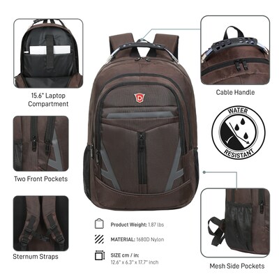 DUKAP EMINENT Laptop Compatible Backpack, Large, Brown (BDK-EMI-BRO)