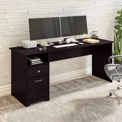 Bush Furniture Cabot 72"W Computer Desk with Drawers, Espresso Oak (WC31872)