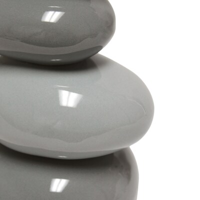 Simple Designs Shades of Gray Ceramic Stone 14.70" LED Table Lamp, Gray (LT3052-GRY)