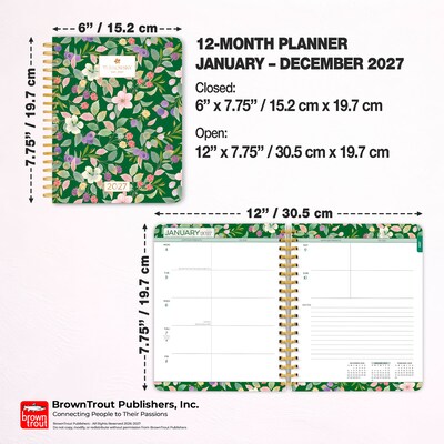 2027 BrownTrout House of Turnowsky 6.5" x 7.8" Calendar Year Weekly Standard Planner, Multicolor (9798330713455)