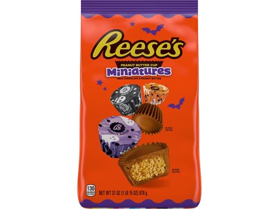 Reeses Miniature Peanut Butter Milk Chocolate Cups, 31 oz., (HEC45065)