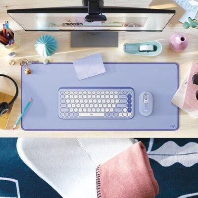 Logitech Studio Anti-Slip Polyester Desk Pad, 27.5" x 11.8", Lilac (956-000148)