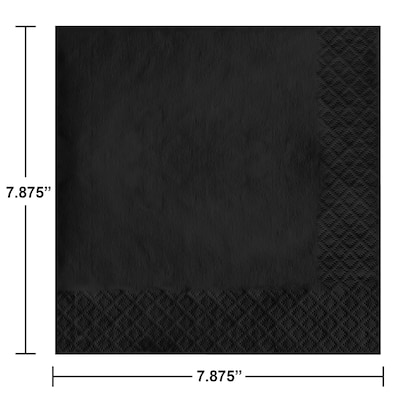 Creative Converting Touch of Color Dinner Napkins, 3-ply, Black, 250/Carton (59134B)