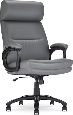 Click365 Classic Ergonomic Bonded Leather Executive Big & Tall Chair, 350 lb. Capacity, Gray (CCHR10023D)
