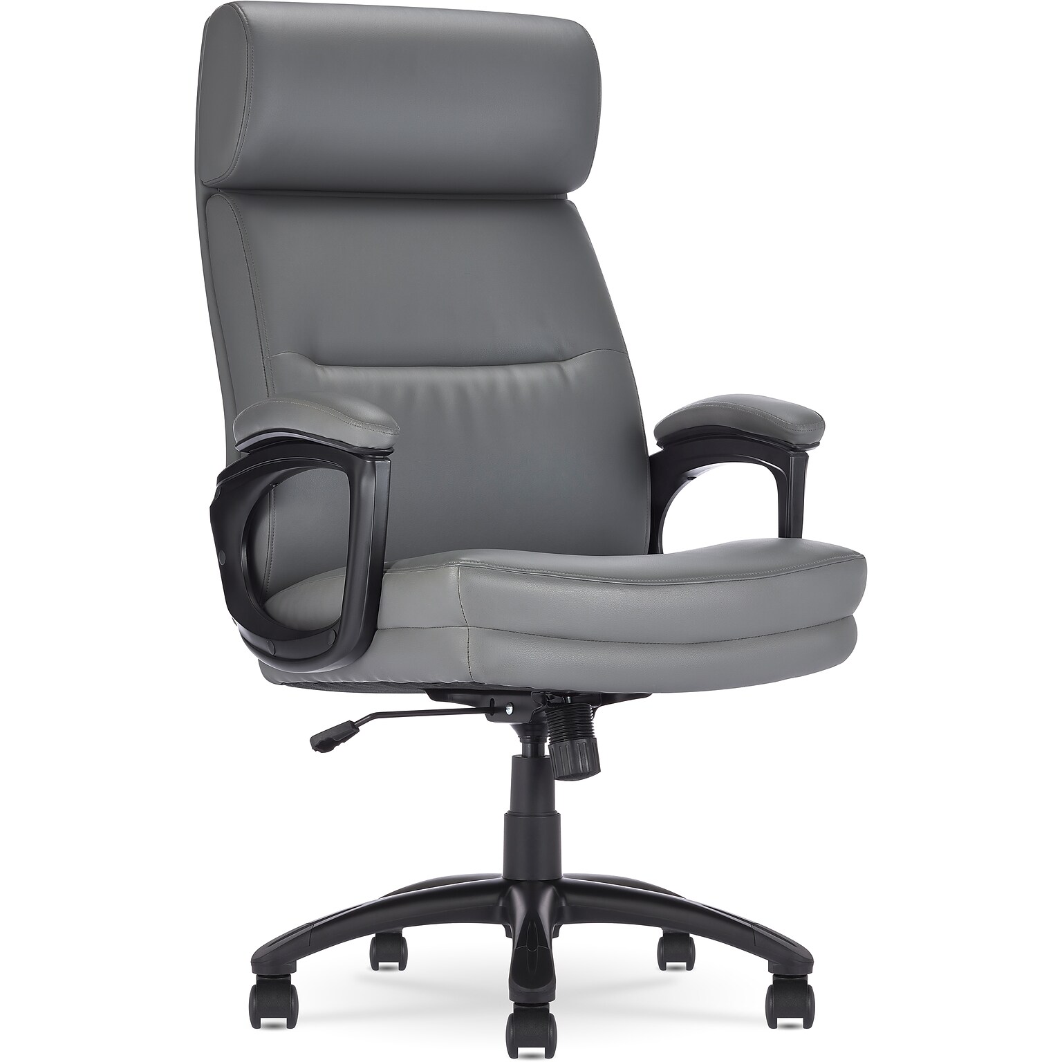 Click365 Classic Ergonomic Bonded Leather Executive Big & Tall Chair, 350 lb. Capacity, Gray (CCHR10023D)