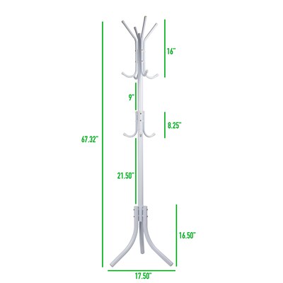 Mind Reader Coat Tree, White, Metal (COATRACK11-WHT)