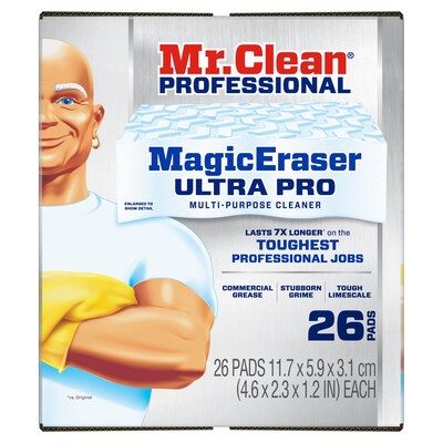 Mr. Clean Professional Magic Eraser Ultra Pro Multi-Purpose Cleaner, White, 26 Pads/Carton (17406)
