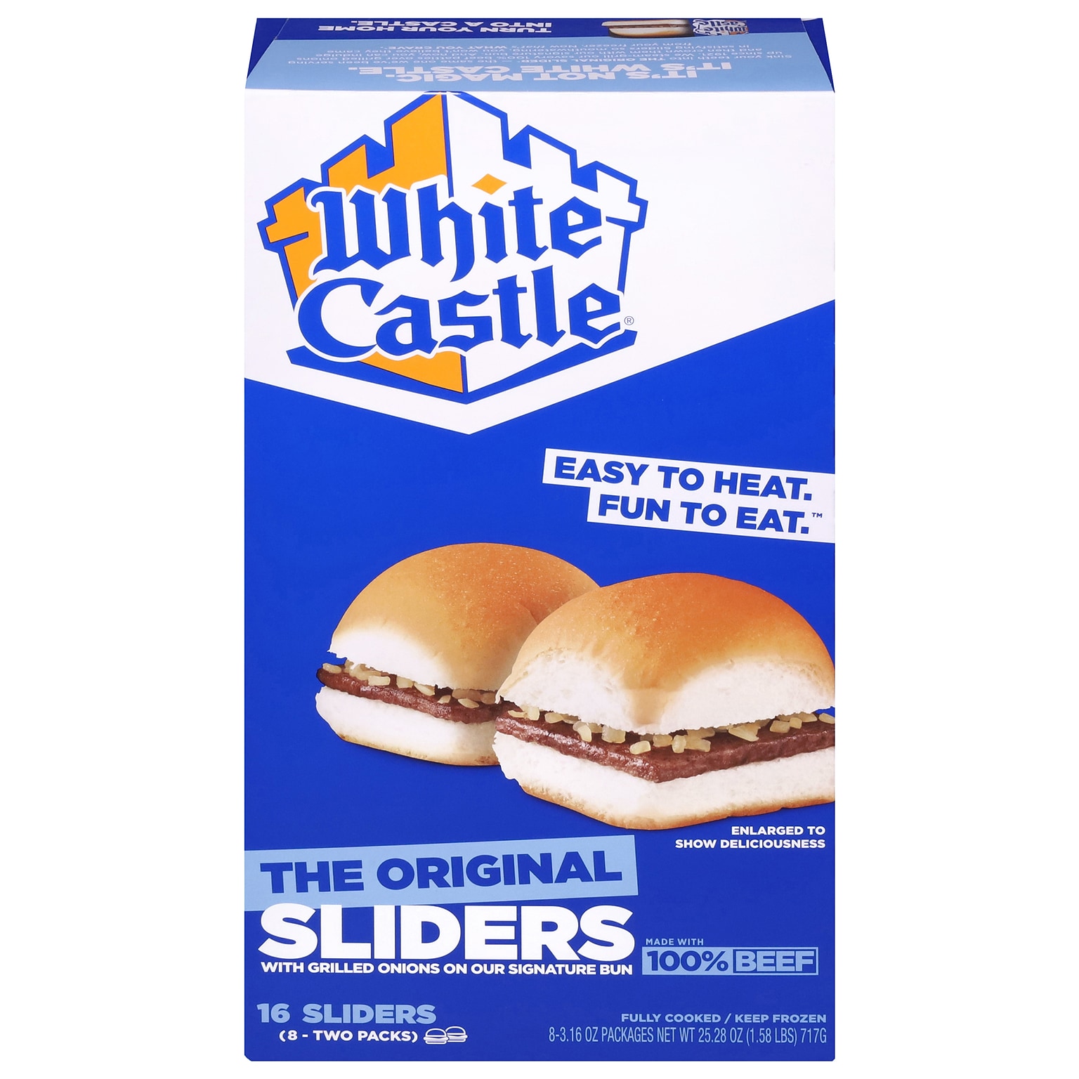 White Castle Individually Wrapped Original Hamburger Slider, 25.28 oz, 16/Pack (220-02461)
