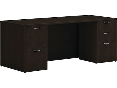 HON Mod 72"W Double-Pedestal Desk, Java Oak (HLPLDS72PSJA1)