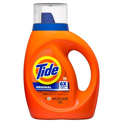 Tide Liquid Laundry Detergent, Original Scent, 40 fl oz, 32 Loads, 6/Carton (12117)