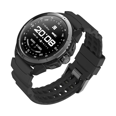 Cubitt Terra Smart Watch, Dual-Band GPS, 37.5mm, Titanium Case, Black, Silicone Band (CT-TERRA1)