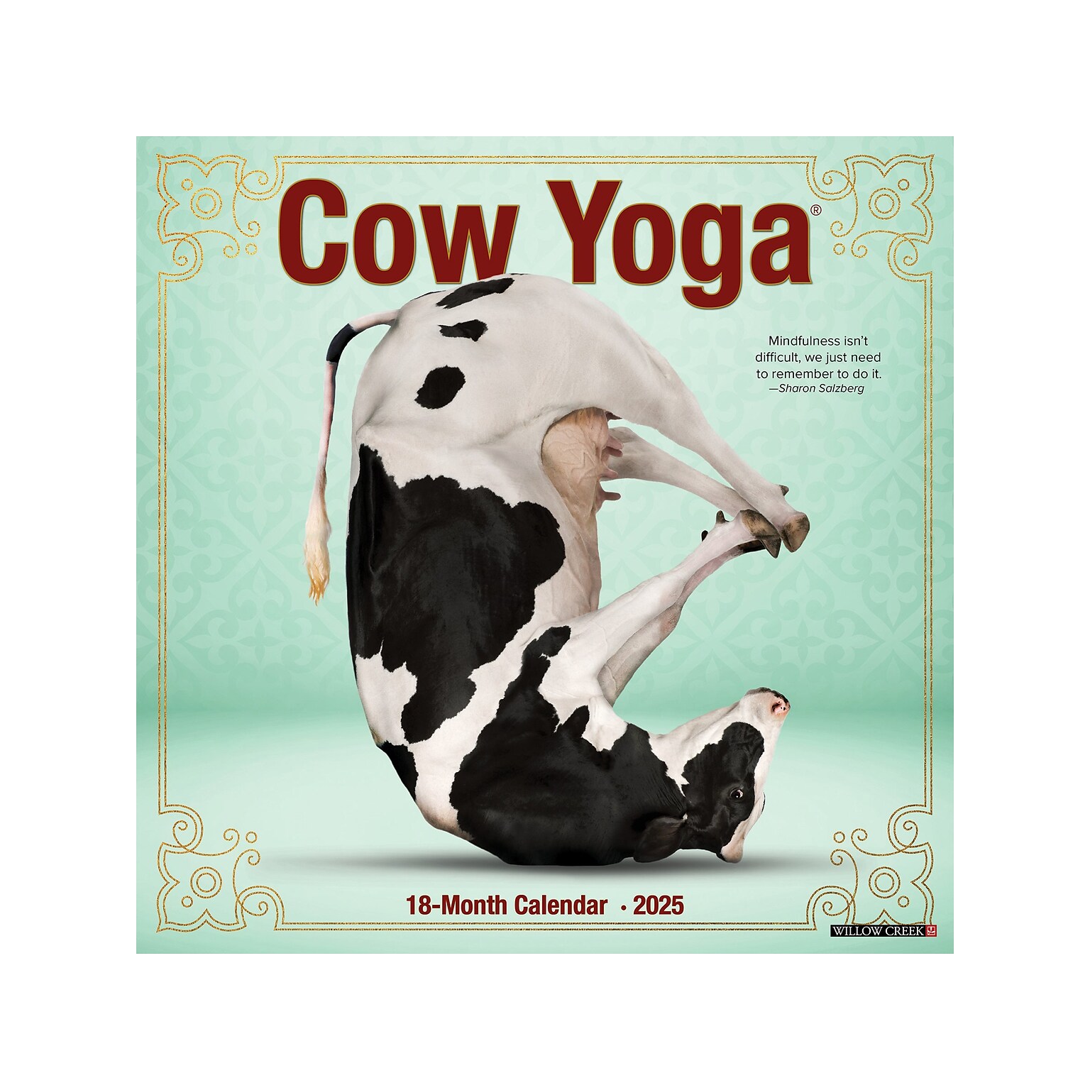 2025 Willow Creek Cow Yoga 12 x 12 Monthly Wall Calendar (42595)
