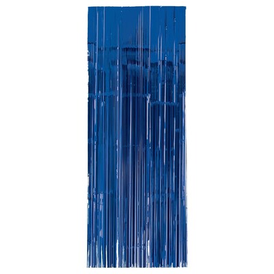 Party City Foil Fringe Curtain, Royal Blue (AM24200-105-NS)
