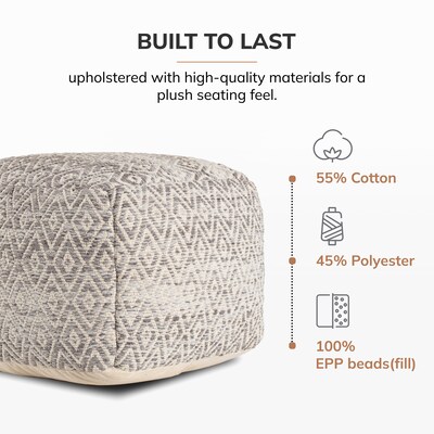 Anji Mountain Cherokee Slate Fabric Rectangular Pouf Ottoman (AMBPF001-2014)