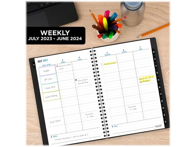 2023-2024 Five Star 5.5" x 8.5" Academic Weekly & Monthly Student Planner, Assorted Colors, Each (CAW451-00-24)