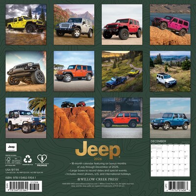 2026 Willow Creek Jeep 12 x 12 Monthly Wall Calendar (51641)