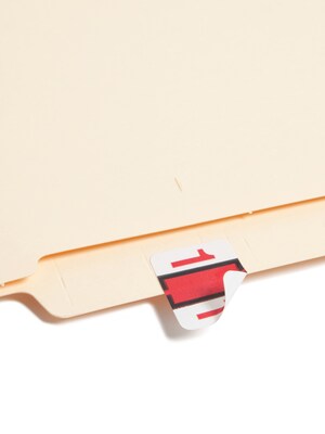 Smead BCCRN Color Coded Numeric Labels, 1" x 1.25", Red, 500/Roll (67371)