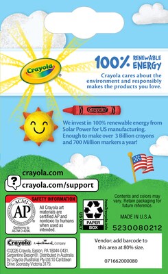 Crayola Crayons, Assorted Colors, 8/Box (52-3008)