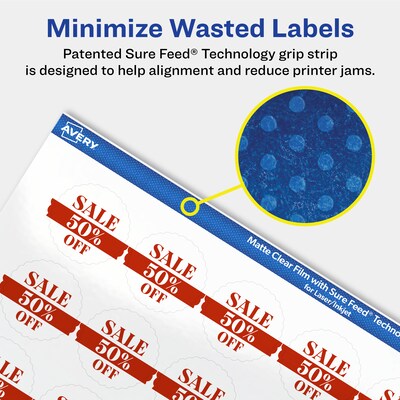 Avery Laser/Inkjet Burst Multipurpose Labels, 1", Clear, 1200/Pack (94606)
