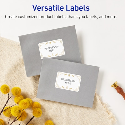Avery Rectangle Multipurpose Labels, 2" x 3", White, 80/Pack (19479370646)