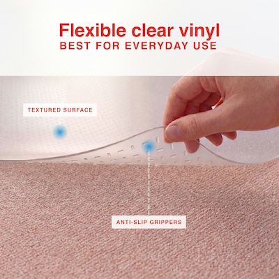Quill Brand® Carpet BerberMat Chair Mat, 45" x 53'', Crystal Clear (20232-CC)