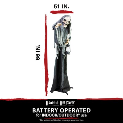 Haunted Hill Farm Life-Size Animatronic Skeleton Reaper (HHRPR-24FLSA)