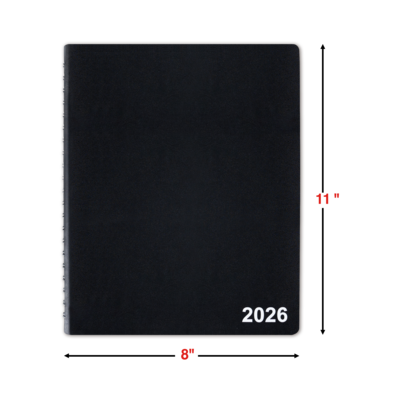 2026 Staples 8" x 11" Daily Appointment Book, Black (ST58453-26)