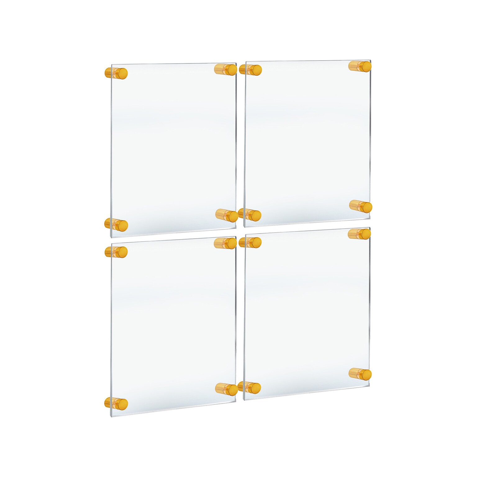 Azar Sign Holder, 8.5 x 11, Wall Mounted, Gold Acrylic, 4/Pack (105514-GLD-4PK)