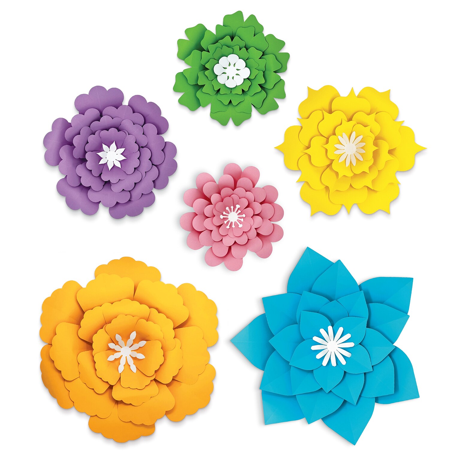 Carson Dellosa Creatively Inspired Paper Flower 3D Decorations, 6/Pack (107010)