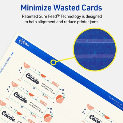 Avery Business Cards, 1" x 3", Matte Ivory, 800/Box (95283)