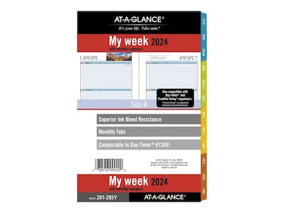2024 AT-A-GLANCE Zenscapes 8.5 x 5.5 Weekly & Monthly Planner Refill, Multicolor (281-285Y-24)