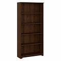 Bush Furniture Cabot 66H 5-Shelf Bookcase with Adjustable Shelves, Modern Walnut (WC31066)