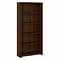 Bush Furniture Cabot 66H 5-Shelf Bookcase with Adjustable Shelves, Modern Walnut (WC31066)