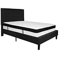 Flash Furniture Roxbury Tufted Upholstered Platform Bed in Black Fabric with Memory Foam Mattress, F