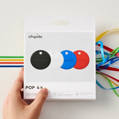 Chipolo POP Bluetooth Tracker, Assorted Colors, 4/Pack (RWS.0000008)