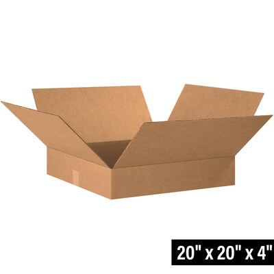 20 x 20 x 4 Corrugated Shipping Boxes, 200#/ECT-32 Mullen Rated Corrugated, 10/Pack (20204)
