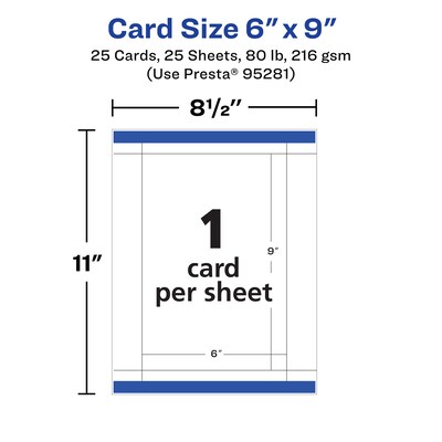 Avery Integrated Cards, 6" x 9", Matte White, 25/Pack (95281)