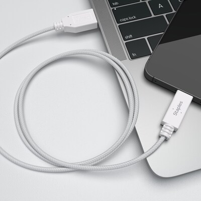 Staples TECH USB-C to USB-A Charging Cable, 3.3 ft., White (ST62316)