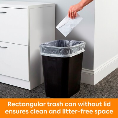 Coastwide Professional™ Indoor Trash Can Without Lid, Black Soft Molded Plastic, 7 Gallon (CW56429)