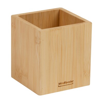 Mind Reader Wood Pen Cup Holder, Brown (BMPEN-BRN)