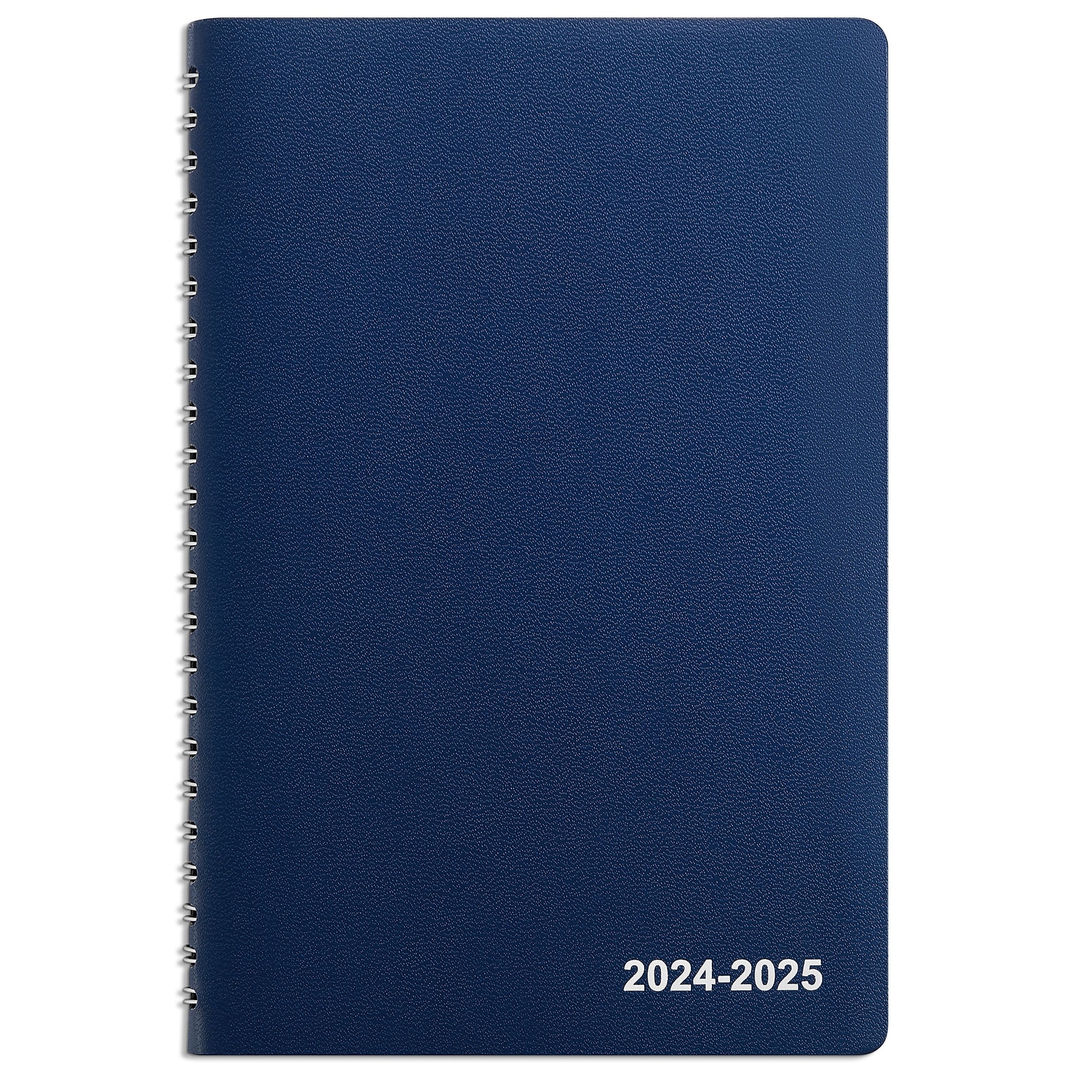 2024-2025 Staples 5 x 8 Academic Weekly & Monthly Planner, Faux Leather Cover, Navy (ST60362-23)