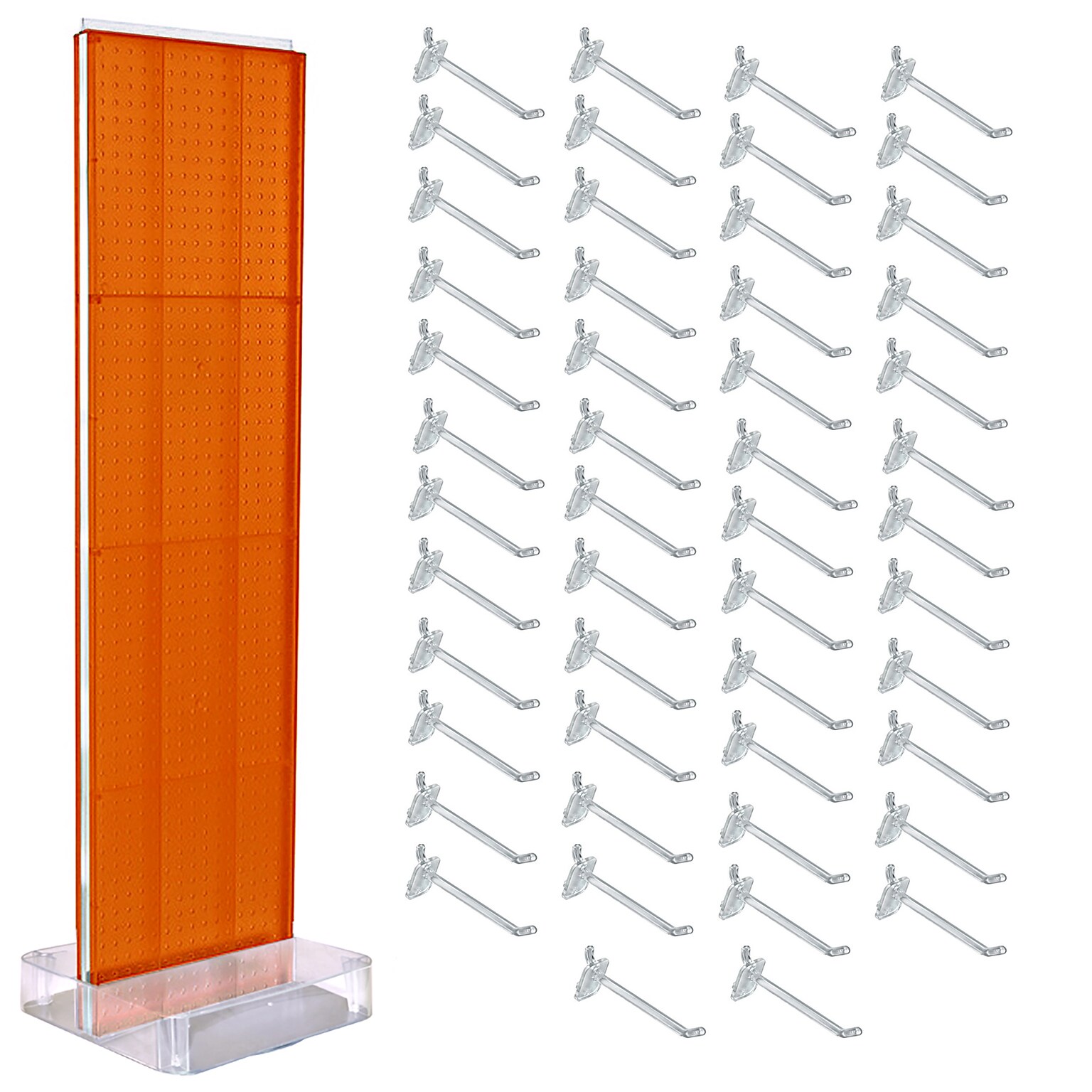 Azar Studio Base 60 x 17 Pegboard Floor Display, Orange (700770-ORG-6C50)