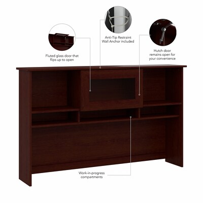 Bush Furniture 60"W Desktop Hutch, Cherry (WC31431)