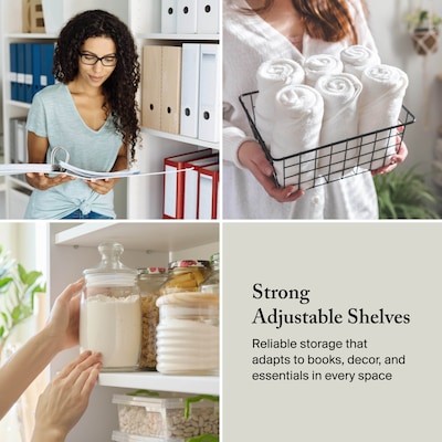 Bush Furniture Somerset 65"H 5-Shelf Bookcase with Adjustable Shelves, Storm Gray Laminate (WC81565)