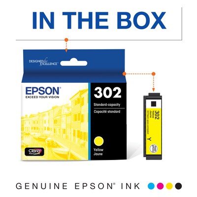 Epson T302 Yellow Standard Yield Ink Cartridge