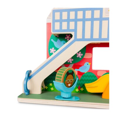 Melissa & Doug GO Tots Wooden Schoolyard Tumble with 4 Disks, Multicolored (30739)